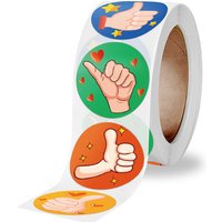 500 Pcs 1inch Praise Praise Thumbs Up Stickers Roll for Envelope Praise Reward Student Work Label Stationery Seal Lable
