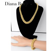 1 Set Hip Hop Men Jewelry Gold Color CCB Link Chain Necklace Punk Bracelet For Women Punk Rock Party Jewelry Accessories