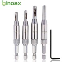 Binoax 4 Pcs Self Centering Hinge Hardware Drill Bit Set 5/64 7/64 9/64 11/64 HSS Wood Tool Hole Saw Cabinet Tool Set