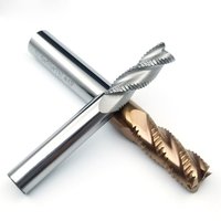 1pcs HRC58 4mm 6mm 8mm Carbide Roughing Endmill Milling Cutter 4Flutes Lathe End Mill Cutter Tool for Steel Aluminum Roughing