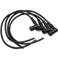 X Autohaux 4Pcs Silicone 90 Degree Motorcycle Motor Engine Spark Cap Ignition Wire Cable Black