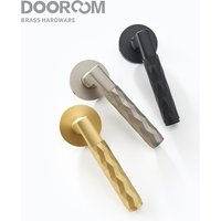 Dooroom Brass Door Lock Set Modern Black Nickel Hammered Interior Bedroom Bathroom Double Wood Door Lever Dummy Privacy Passage