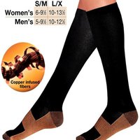 5PAIR Men Compression Socks Copper Fiber Fatigue Anti Pressure Vein Elastic Travel Mountaineering Running Socks S --XXL