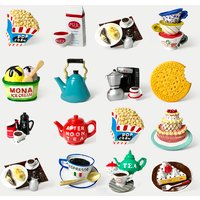 Teapot Tea 3d Fridge Magnets Cakes biscuit magnetic refrigerator paste children early education magnetic paste home decoration