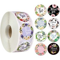 100-500pcs Thank You Round Sticker Scrapbook Envelope Seal Sticker Gift Flower Decoration Stationery Label Sticker