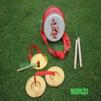 6 Inch Drum Gong Cymbals Children With Drumsticks Chinese Percussion Musical Lion Dragon Dance event Game Instruments