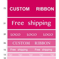 HAOSIHUI Custom Satin Ribbons Personalized Logo Printed Single Face 10~50~100 Yards Polyester for Gift Wedding Birthday DIY Tape
