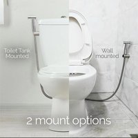 Brushed Stainless Steel Bidet Spray Gun Set Wall Mount Handheld Shattaf Toilet Accessory with Shunt Valve for Bathroom