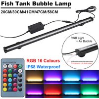 LED Aquarium Light 20-58CM RGB Waterproof Remote Control Air Bubble Lamp Underwater Submersible Oxygen Light for Fish Tank