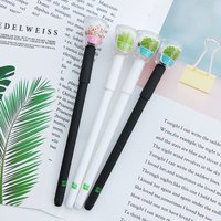 16pcs On Garden Neutral Pen Black Signature Pen Creative Grass And Water Pen Wholesale Student SupplieS Gel Pens