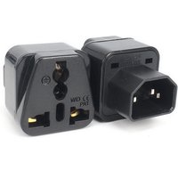 1PC 10A-16A 110V-250V Black Female Socket To Pro IEC 320 PDU UPS C14 Plug Power Adapter Converter