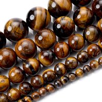 Natural Stone Round Tiger Eye Loose Spacer Beads for Jewelry Making DIY Bracelet Necklace Charms Accessories 4/6/8/10/12mm
