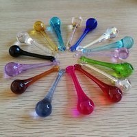 10pcs Multicolor Raindrops Crystal Chandelier Parts 20*80mm Lamp Glass Hanging Pendants Beads Curtain Accessories