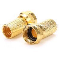 10pcs 75-5 F Connector Screw On Type For RG60 Satellite TV Antenna Coax Cable Twist-on Diameter mm Gilded Imperial