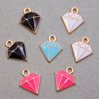 10pcs /lot Zinc Alloy Enamel Charms Diamond Shaped Charms Pendant For DIY Fashion Pendant Earrings Jewelry Making Accessories