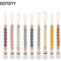 Pacifier Clips Chain Silicone Beads BPA Free DIY Dummy Holder Soother Baby Teething Toys Chew Gifts