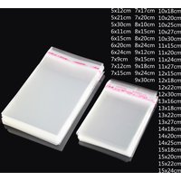 TETP 100Pcs 5Wires Clear Self Adhesive Bag Resealable Waterproof Gift Food Candy Pacakging OPP Plastic Bag Cellophane Storage