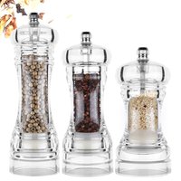Salt and Pepper Grinder Set, Manual Pepper Mills, Salt Grinder Peppercorn Grinders with Adjustable Coarseness-Clear