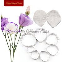 9pcs Peony Petal Veiner Silicone Mold Stainless Steel Cutter Mould Handmade Fondant Flower Molds Cake Decorating Tools Bakeware