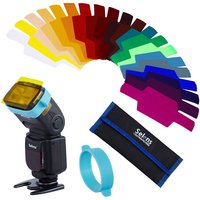 20pcs Selens SE-CG20 Flash Gel Color Filters for Metz Godox D7100 SB910 Speedlite Speedlight Flashgun Lighting Control Modifier