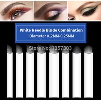50pcs White 0.20MM/0.25mm Microblading Needles for Tattoo Lamina Tebori 7 9 11 12 14 Flex Blades U Shape Permanent Makeup Blades