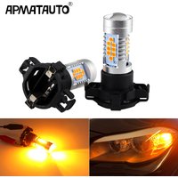 2pcs Amber Yellow PY24W 5200s LED Bulbs For BMW 3 4 5 Series X3 E70 X5 X6 Z4 Front Turn Signal Lights Car Accessories
