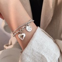 Bohemia Silver Color Heart Beads Bracelets for Women Fashion Multilayer Chain Bracelets Set Charm Bracelet Bangles Jewelry Punk