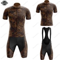 Coffee Beans Cycling Jersey Set Bike Suit And Bib Shorts Breathable 19D Gel Pad Maillot Ciclismo Hombre Cycling Clothing MTB