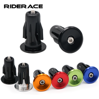Bicycle Grip Handlebar End Cap Aluminium Alloy Lock MTB Mountain Cycling Handle Bar Grips End Plugs Black For Bike Accessories