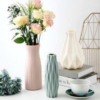 Kunststoff Vase Hause für Dekoration Weiß Nachahmung Keramik Blumentopf Pflanzen Korb Nordic Hochzeit Dekorative Esstisch Schlafzimmer
