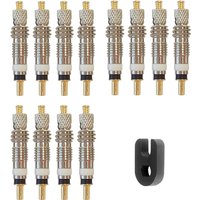 12pcs Bicycle Removable Presta Valve Core Bike Replacement Brass Tubeless Core Remover Tool for Tubeless for Road MTB Bike