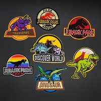 Jurassic Park Patch Embroidered Patches For Clothing Dinosaur Patch Iron on Patches DIY On Clothes Sticker Badge