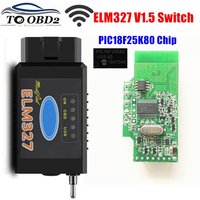 HS-CAN/MS-CAN ELM327 V1.5 Switch PIC18F25K80 Chip support BT/WIFI ELM 327 For Ford FORScan OBD2 Car Diagnostic Scanner