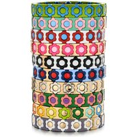 New Bangles Fashion Cute Flowers Daisy Bracelets Colorful Beaded Wristlets Handmade Elastic Wristband for Women Jewelry