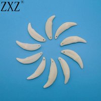 ZXZ 5 Pieces Tibet Wolf Teeth Tooth Pendant for Necklace Jewelry Making