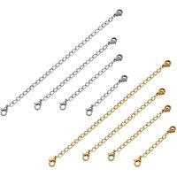 10pcs Stainless Steel Extender Chain Adjustable Necklace Bracelet, Lobster Clasps Extension Link Set for DIY Jewelry Making