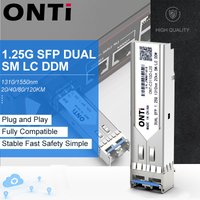 ONTi-Single Mode Duplex SFP Module LC, 1000M, Compatible with Cisco, Mikrotik Switch, SM Fiber Optic Module, 20, 40, 80, 120k