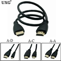High Speed Micro Mini HDTV To HDMI-compatible Cable 4K 1080P 3D For HD TV XBOX PS3 Camera / Tablet Computer Cable 0.3m 1m 3m 5m