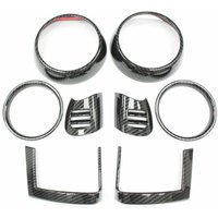 8PCS Air Vent Cover for BMW MINI Cooper F55 F56 F57 Carbon Fiber Interior Mouldings Auto Air Outlet Trims Stickers