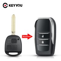 KEYYOU 2-Tasten-Fernbedienungs-Schlüsselanhänger-Hülle für Toyota Camry RAV4 Corolla PRADO Yaris Dropship