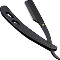Men Shaving Barber Tools Hair Razor and Blades Antique Black Folding Shaving Knife Stainless Steel Straight Razor Holder