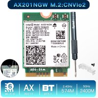 Dual Band 2400Mbps Wireless Wi-Fi 6 Intel AX201 For Bluetooth 5.0 NGFF Key E CNVio 2 Wifi Card AX201NGW 2.4Ghz/5Ghz 802.11ac/ax