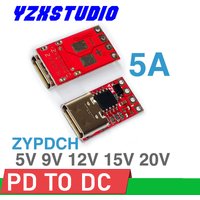 100W 5A TYPE-C decoy PD 2.0 3.0 TO 5V 9V 12V 15V 20V DC trigger Adapter cable connection QC4 charge Charging notebook Module