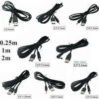 2M 1M USB Port to 2.0*0.6 2.5*0.7mm 3.0*1.1 3.5*1.35mm 4.0*1.7mm 5.5*2.1mm 2.5mm 5V DC Plug Barrel Jack Power Cable Connector