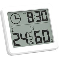 Multifunction Thermometer Hygrometer Automatic Electronic Temperature Humidity Monitor Clock 3.2inch Large LCD Screen
