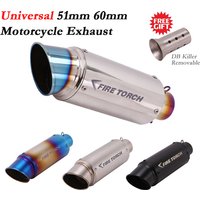 Universal 51mm 60mm Motorcycle Exhaust Pipe Project Motocross Escape Moto Muffler For R25 Z750 R3 Mt07 Mt09 With DB killer