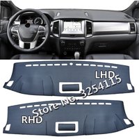 Couverture de tableau de bord en cuir PU pour Ford Ranger, housse de tableau de bord en daim, polymères, style de voiture, 2015, 2016, 2017, 2018, 2019, 2020, 2021, virus Prada