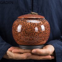 Tea Caddy Ceramic Household Tea Caddy Storage Tank Sealed Tank Storage Home Living Room Tea Table Decoration Accessories
