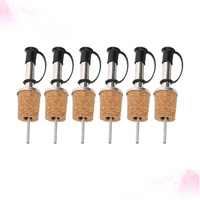 Stainless Steel Wine Pourer, Cork Design, Bottle Dust Cover, Olive Oil, Alcohol Bottle Pour Spout Cover, 6Pcs