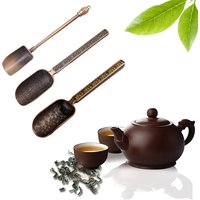 Chinese Tea Spoons Copper Tea Scoop Spoon Tea Leaves Chooser Holder High Quality Chinese Kongfu Tea Accessories Tools
